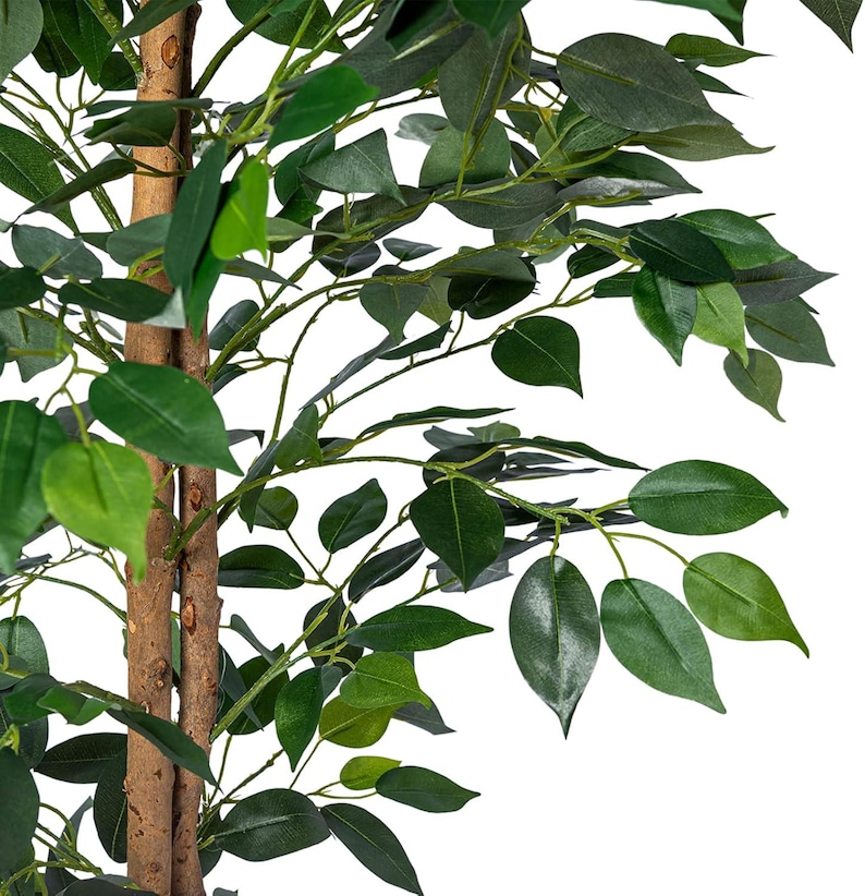 Artificial Ficus Fig Tree, Tall Indoor Fake Plant with Realistic Trunk, Leaves, Fruits and Planter, Faux Potted Tree for Home Decor Bedroom