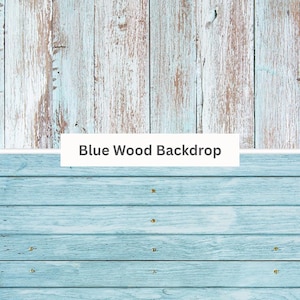 Blue Wood Photo Backdrop 34x22.5&quot;, Two-Sided Flat Lay Background for Product Photography, Blue Newborn Backdrop, Food Photography Props