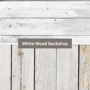 May include: White wood backdrop with a weathered, rustic look. The wood planks are arranged horizontally and vertically, creating a textured surface.