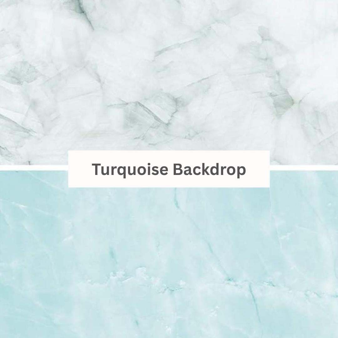 Turquoise Marble Photo Backdrop 34x22.5", Two-Sided Flat Lay Background for Product Photography, Blue Marble Backdrop,Food Photography Props