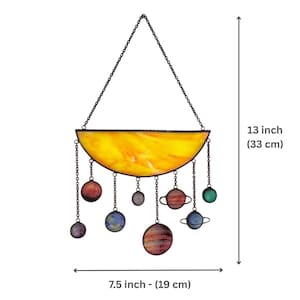Stained Glass Solar System Wall Hanging, Sun & Planets Decor, Celestial Suncatcher, Space Lover Gift, Jupiter Planet Art, Boho Wall Decor, mars, earth, pluto, venice, neptune, uranus, mercury, space astronaut, galaxy gift
