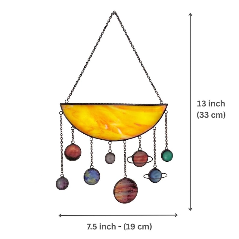 Stained Glass Solar System Wall Hanging, Sun & Planets Decor, Celestial Suncatcher, Space Lover Gift, Jupiter Planet Art, Boho Wall Decor, mars, earth, pluto, venice, neptune, uranus, mercury, space astronaut, galaxy gift