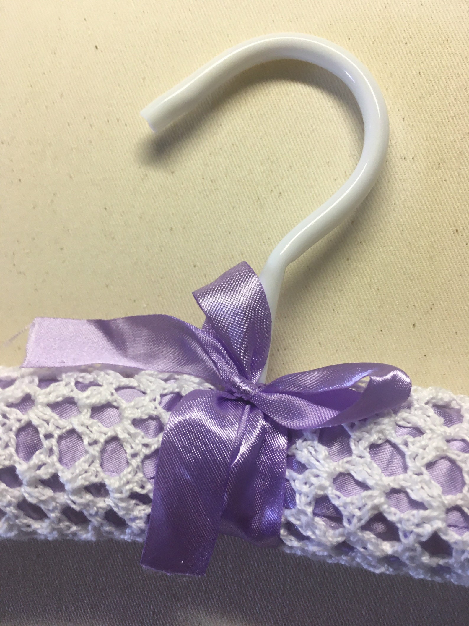 Purple Crochet Lace Coat Hanger Etsy