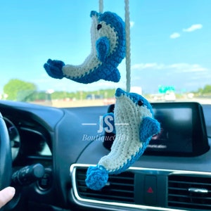Crochet dolphin keychain, hanging dolphin, Cute dolphin, car hanging, desk decoration, cute gifts