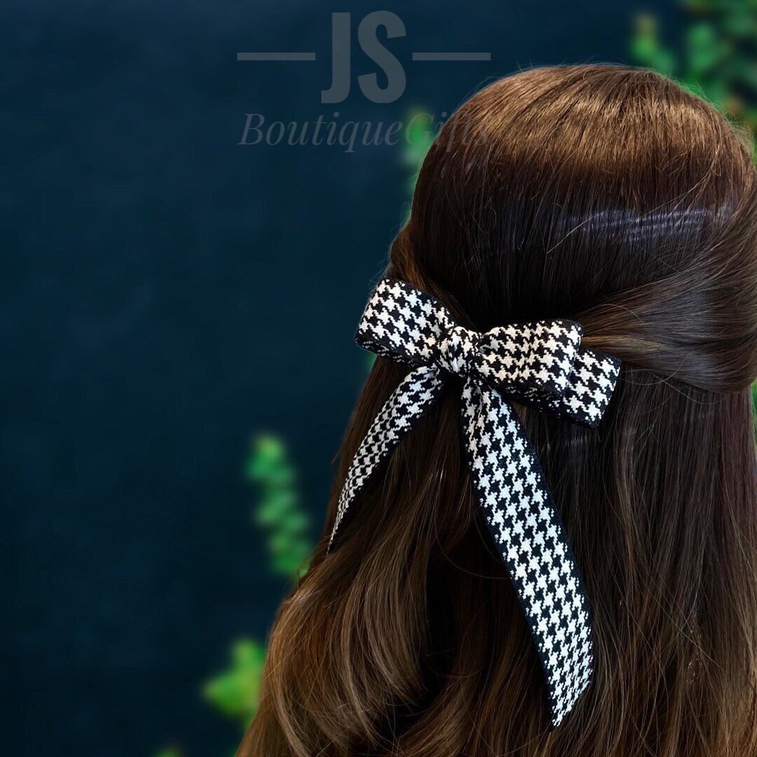 JSBoutiqueGifts Matte Satin Hair Bow, Elegant Hair Bow, Adult Hair Clips, Adult Hair Bow, Long Tail Hair Bow, Hair Bow Barrette, Hair Bow Tie