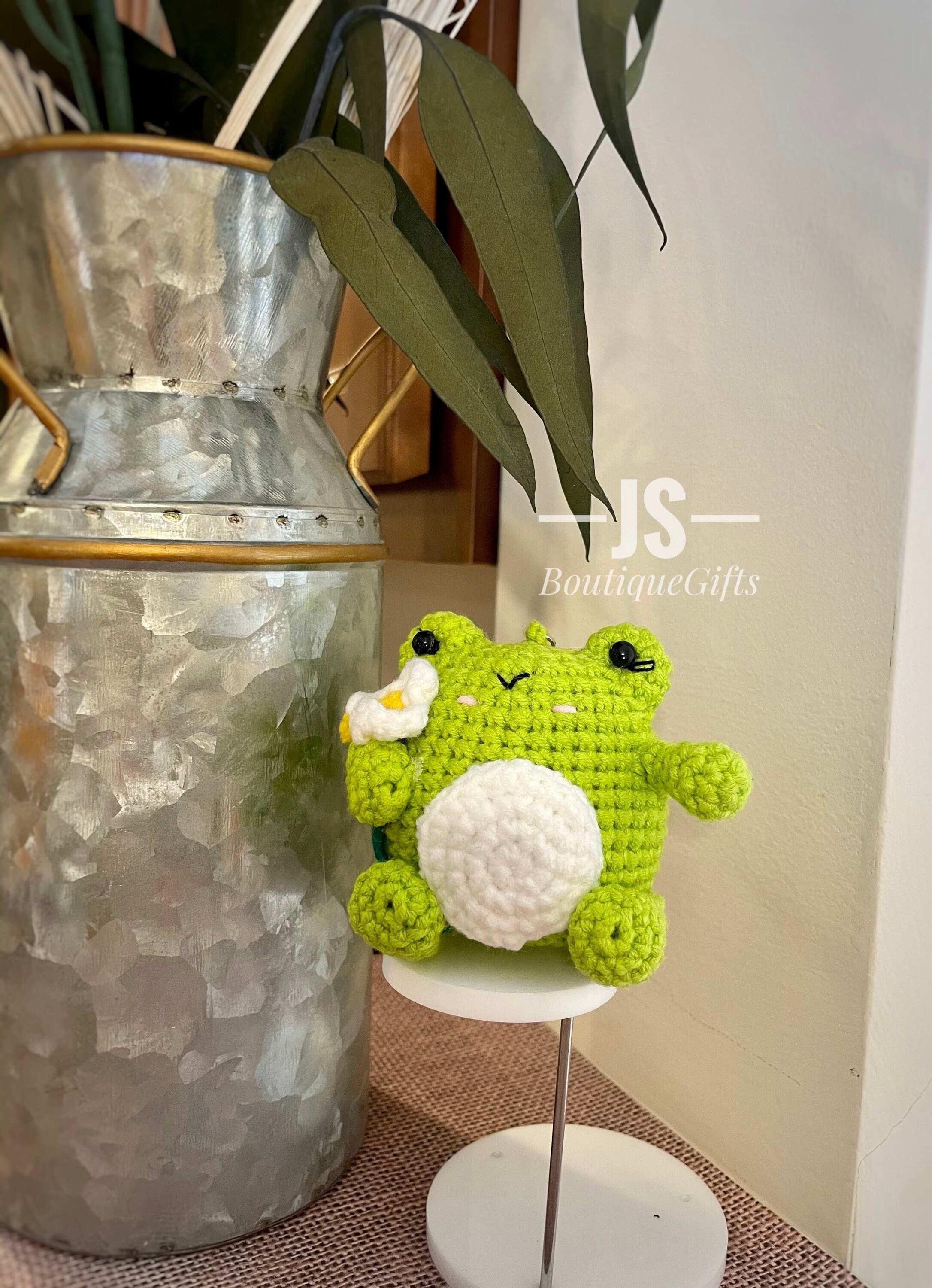 Cute Car Accessories Mirror Hanging Frog Charm Fruit Decor Flower