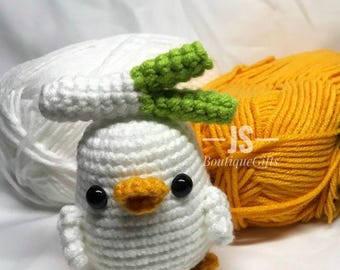 Crochet Duck Keychain, Cute Animal Keychain with Onion