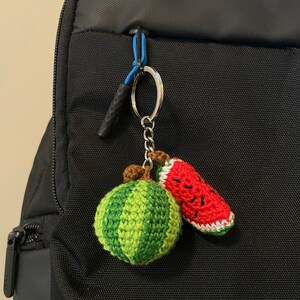 thumbnail image 2 of Cute Plush Fruit Keychain - Mango, Watermelon, Mini Banana, Vegetable Bag Charm, Children's 2 of 11