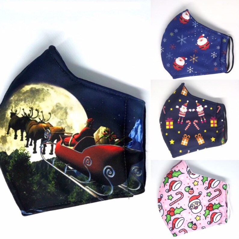 Adult Soft Christmas face mask Holiday face mask Soft 3 Etsy