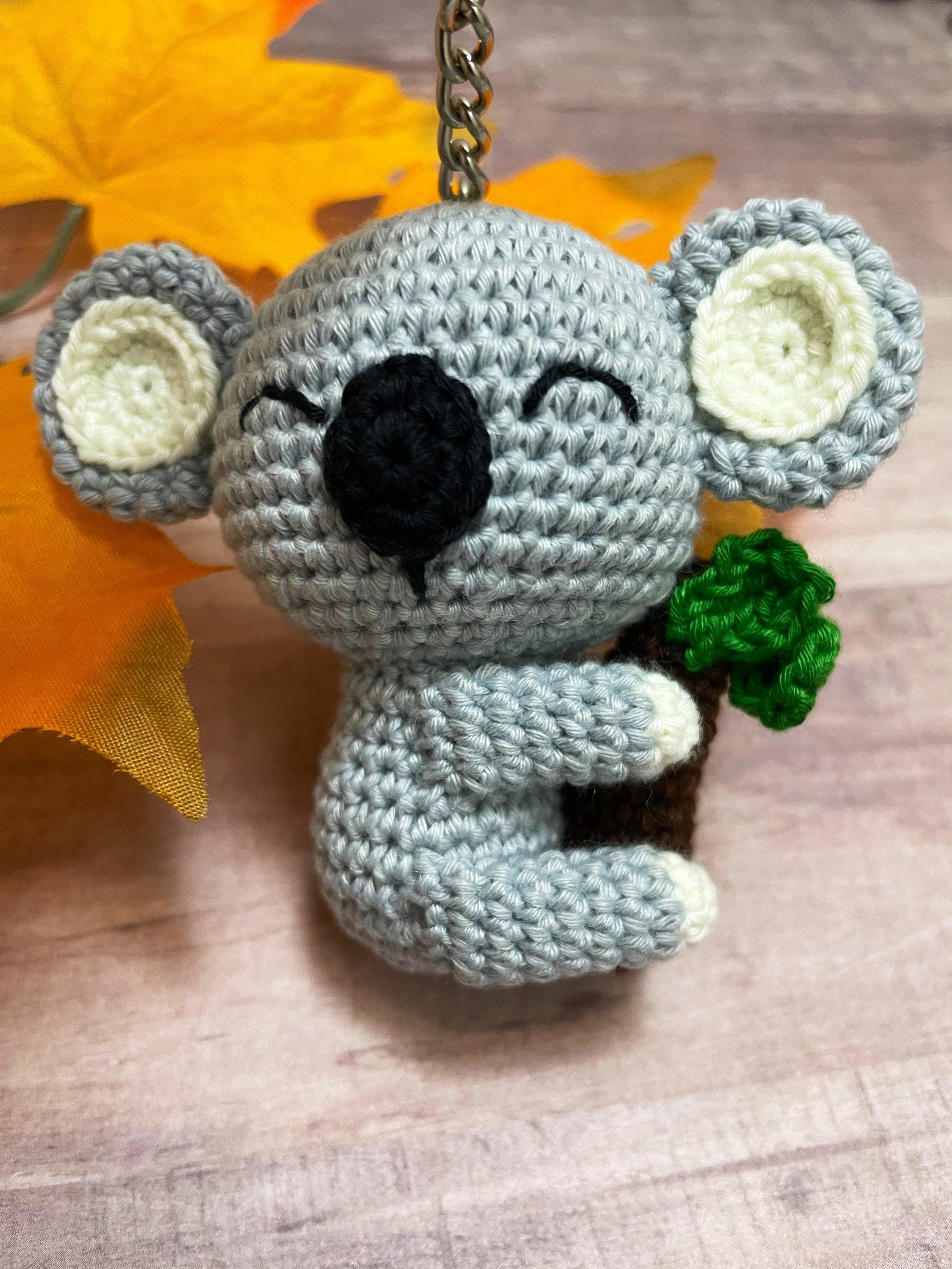 Koala keychain Koala crochet keychain Koala hug trees gift Etsy