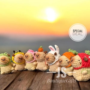 Cute baby capybara wear outfit, Christmas gift, capybara keychain, capybara gifts, crochet capybara, cute gifts, stress ball, unique gifts