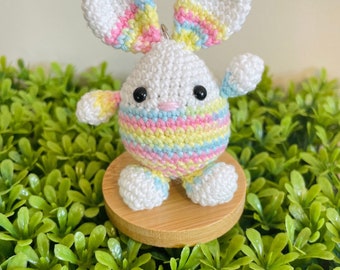 Rainbow bunny egg keychain, Easter keychain, Easter bunny egg, cute bunny key chain, crochet bunny, bunny gifts, Easter gifts, cute gift