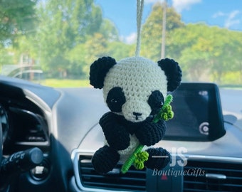 Crochet Panda Keychain, Cute Animal Bamboo Hug, Handmade Gift