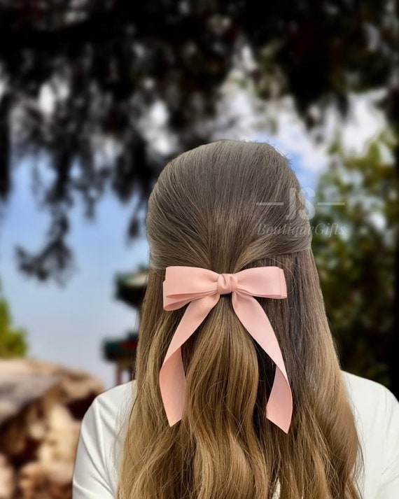 Satin Bows, Silk Bow, Red Satin Bow, Pink Bow, Mint Color Bow, Black Bow,  Bow Hair Clamp, Hair Clip, Big Red Bow for Hair 