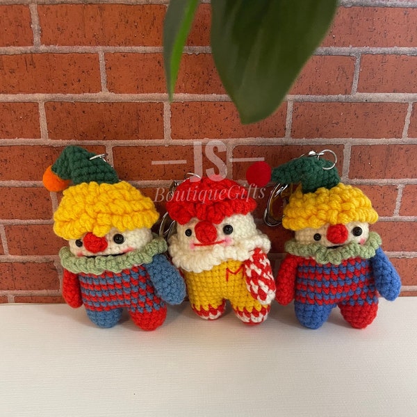 Porte-clés clown au crochet, porte-clés clown mignon, cadeaux amusants, cadeaux mignons, cadeaux clown