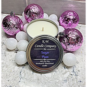 Sugar Plum Scented Candle - 100% Soy Wax, Handmade, and Hand-Poured