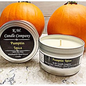 Pumpkin Spice Scented Candle - 100% Soy Wax, Handmade, and Hand-Poured
