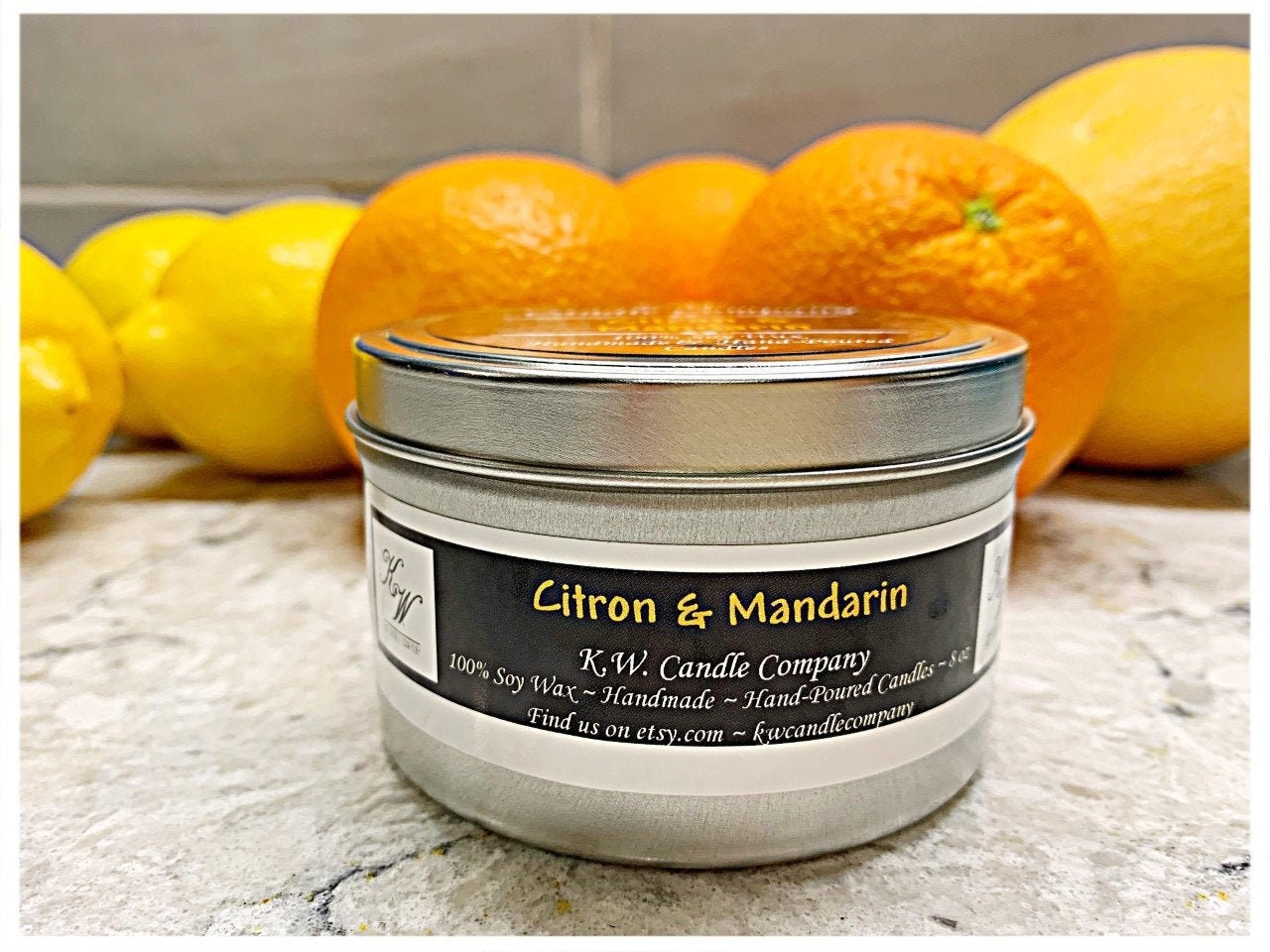 Citron & Mandarin Scented Candle 100 Soy Wax Handmade and Etsy UK