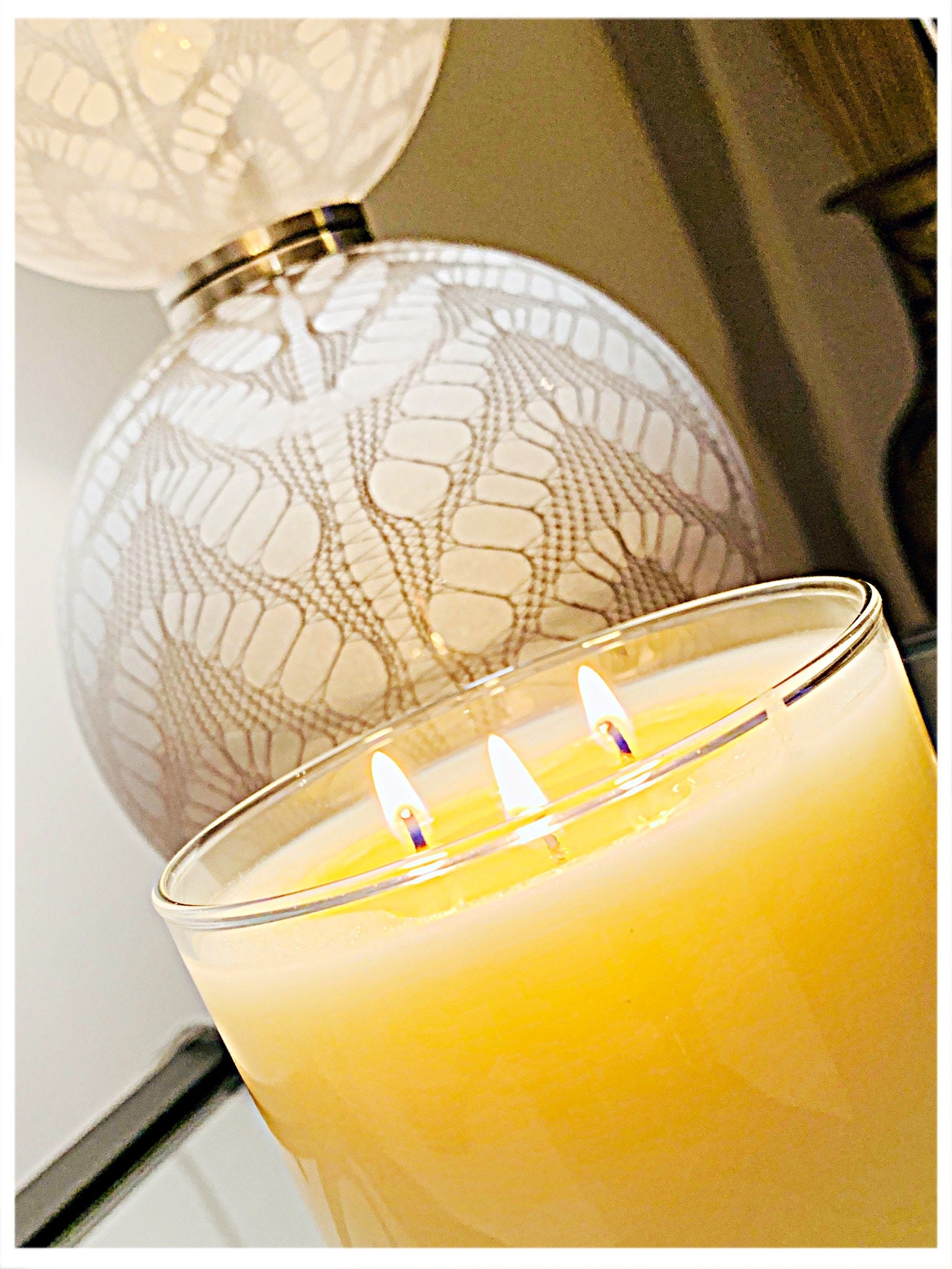 3-wick - 18 Ounce Glass Jar Scented Candle - 100% Soy Wax