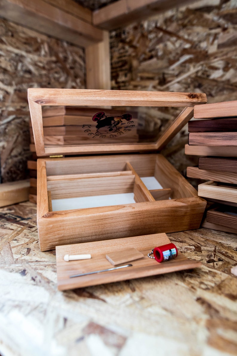 Stash Box with Rolling Tray and Smoking Accessories Included