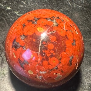 Morgan Hill Poppy Jasper sphere - 3.25"