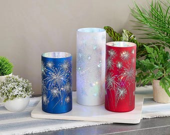 Valerie Parr Hill Set 3 Fireworks Hurricanes LED Multi Color QVC New in Box READ