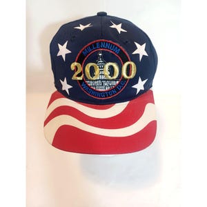 Vintage ATT Headwear Rare American Flag Millennium 2000 Washington DC Hat Cap Patriotic