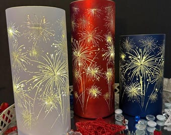 Set of 3 Celebration Hurricanes by Valerie Multicolor Firework New in Box - READ