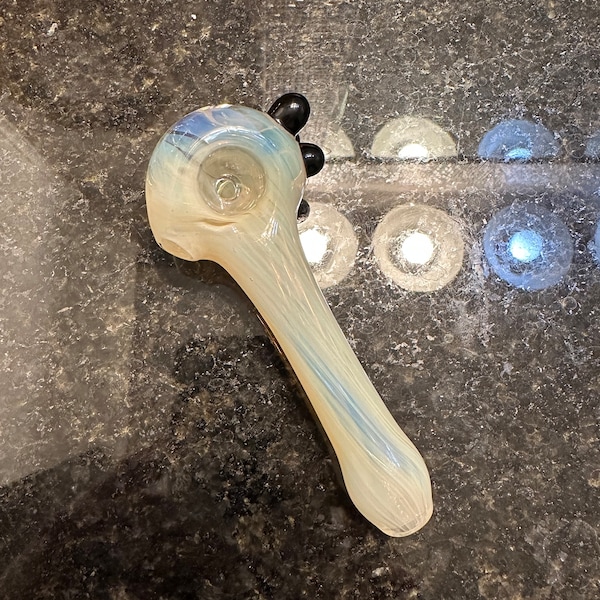 Fumed line work and black tobacco pipe