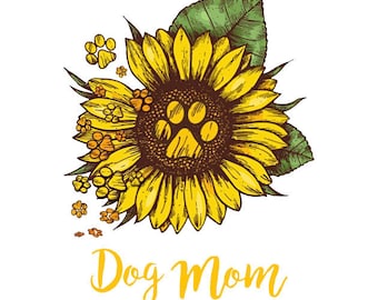 Sunflower And Paw Print Svg - Layered SVG Cut File