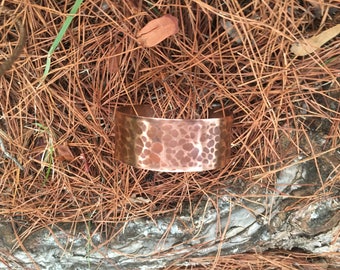 Hammered copper cuff bracelet
