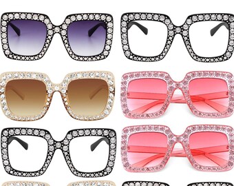 Emblem Eyewear - Retro Unisex Mens Womens Elton John Diamond NO Rhinestone Sunglasses