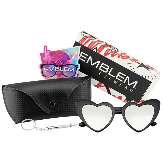 Emblem Eyewear - Oversize Cat Eye Heart Shape Mir… - image 8