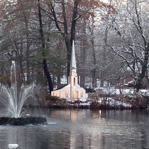 Mindowaskin Pond Winter Wooden Keepsake Westfield, NJ image 5