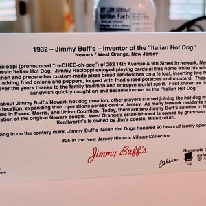 Jimmy Buff's Italian Hot Dogs Newark 1932 Keepsake image 3