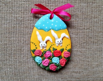 Easter Egg, Easter Gift Box, Homemade Gingerbread Cookies Decorated with Royal Icing, Sugar Cookies, Springtime Decorated Biscuits