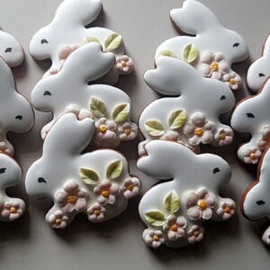 Gift Inspiration 12 Bunnies Homemade Gingerbread Cookies Decorated with Royal Icing Sugar Cookies Handmade Cookies Decorated Biscuits image 5