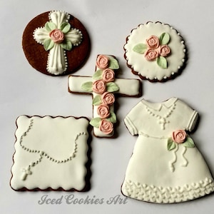 Christening/Baptism/Holy Communion Cookies Gift Box Homemade Gingerbread Cookies Decorated with Royal Icing