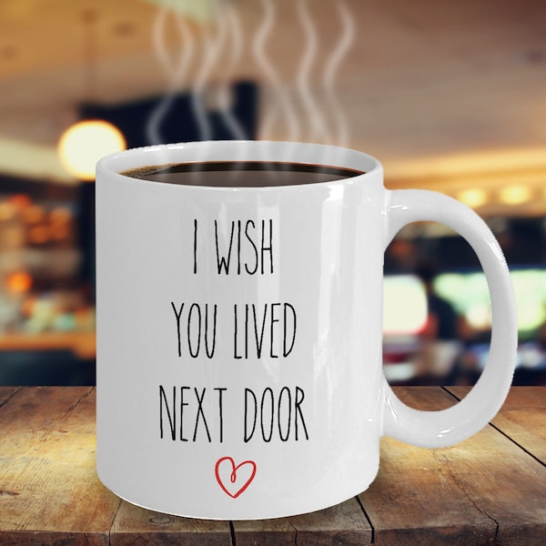 POFULL "I Wish You Lived Next Door" Kitchen Towel - Funny Neighbor Gift, Housewarming, 24"x16" Microfiber Waffle Weave
