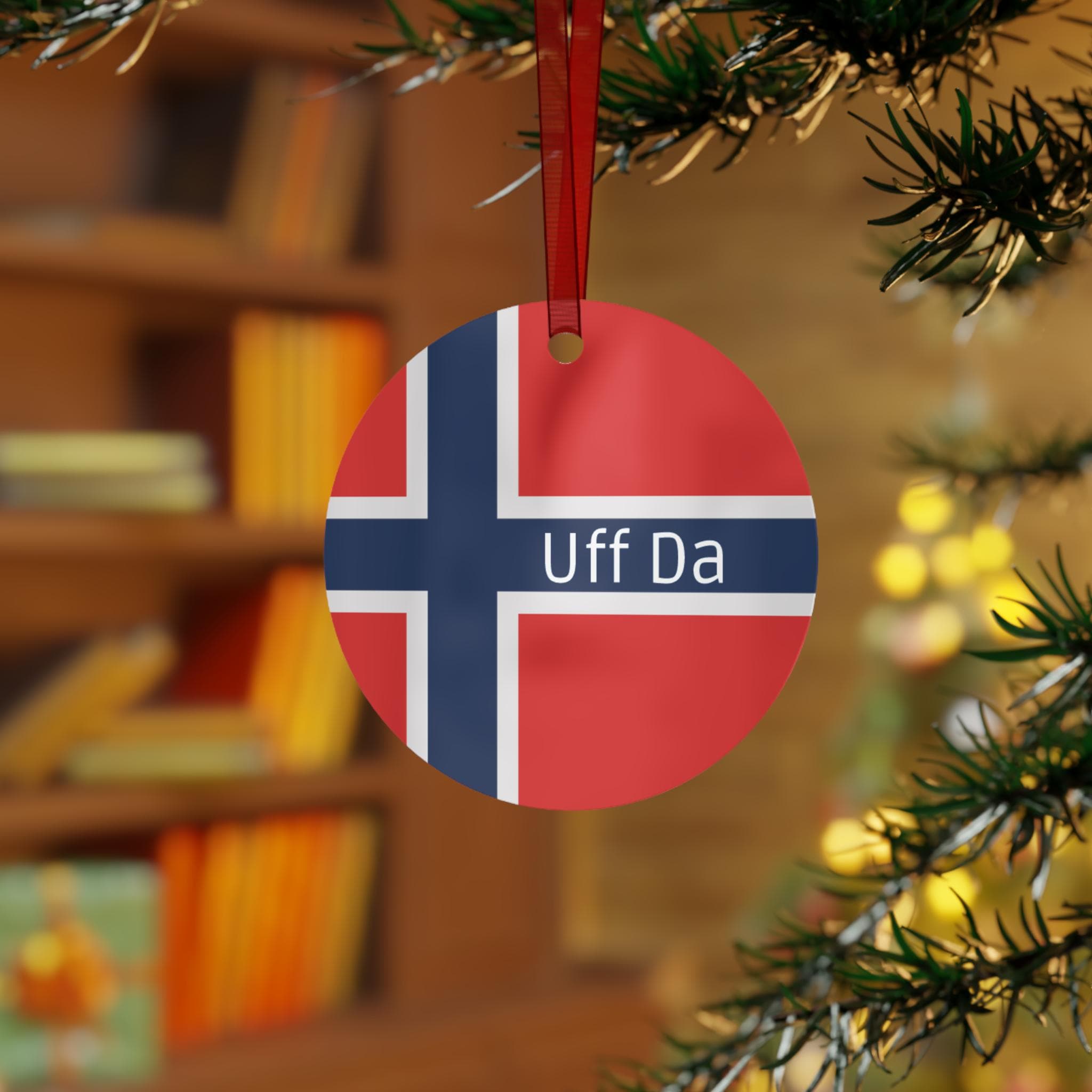 Uff Da Ornament | Norway Christmas Gift | Norwegian Holiday gift | Minnesota Gift | Metal | Gift for Friend Under 15 | Scandinavian Gift