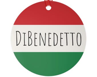 Personalized Italian Flag Christmas Ornament: Lightweight Aluminum Holiday Decor