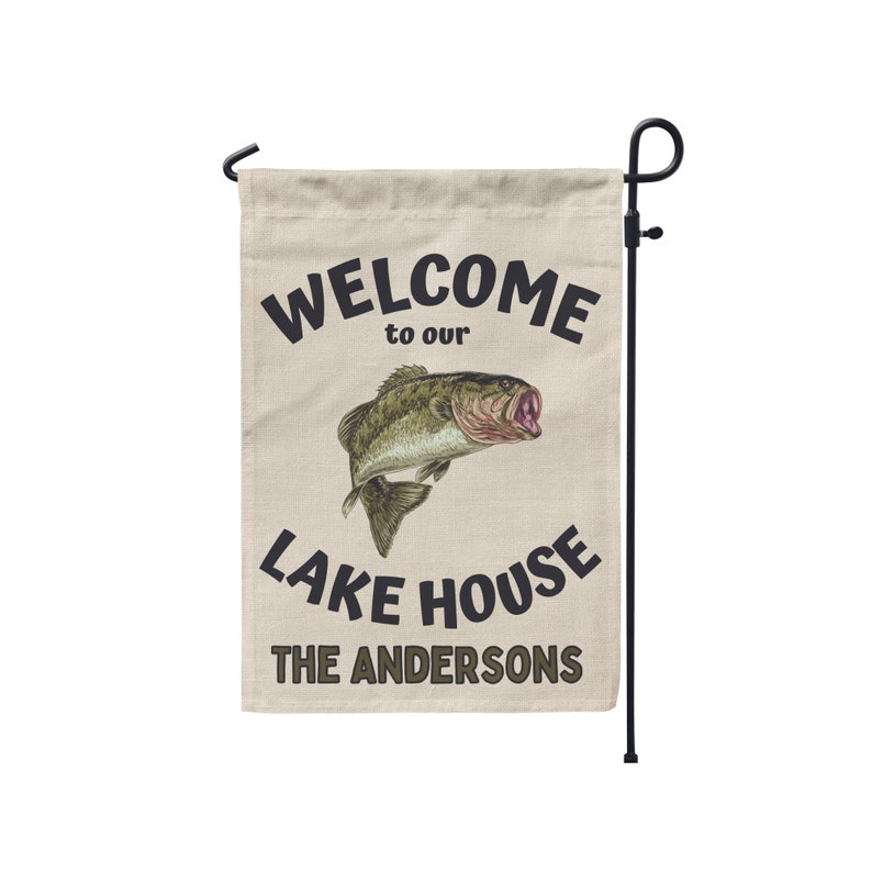 Personalized Fishing Lake House Garden Flag Home Etsy