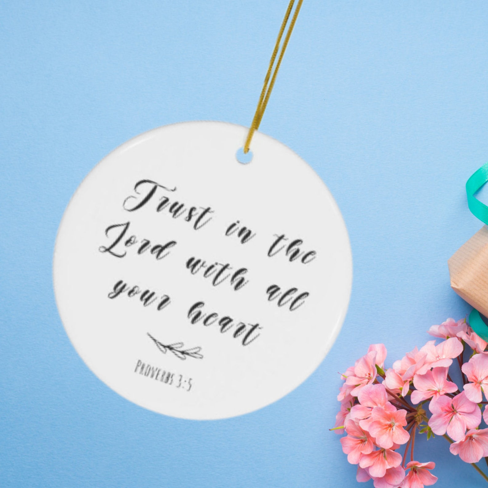 Bible Verse Ornament Scripture Ceramic Christmas Ornament Etsy