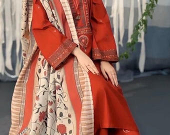 Eastern Embrodered Linen 3piece outfit