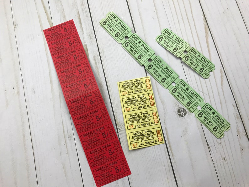 21 Vintage GameAmusement Park Tickets Ephemera