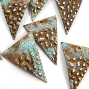 8ps Triangle wavy charms Rustic vintage patina 1 Hole Earring findings handmade jewelry DIY Boho Bohemian vintage jewelry component 951