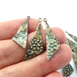 8pcs Triangle Wavy Charms Rustic Vintage Patina With Hole Earring Findings For Handmade Jewelry DIY Boho Bohemian Idea Christmas Sale 662