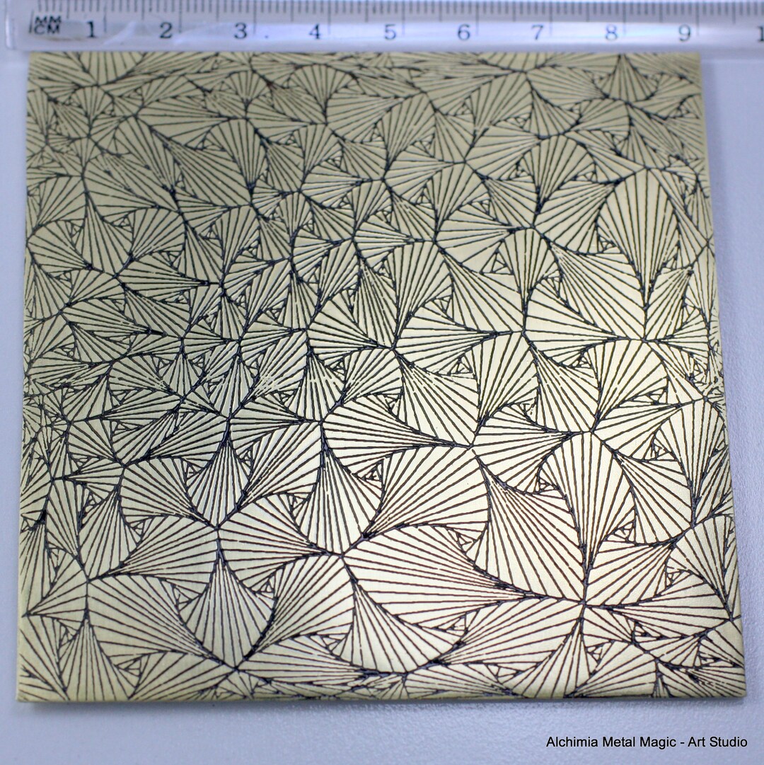 Brass Texture Sheet 20ga Geometric Pattern for Findings Creating ...