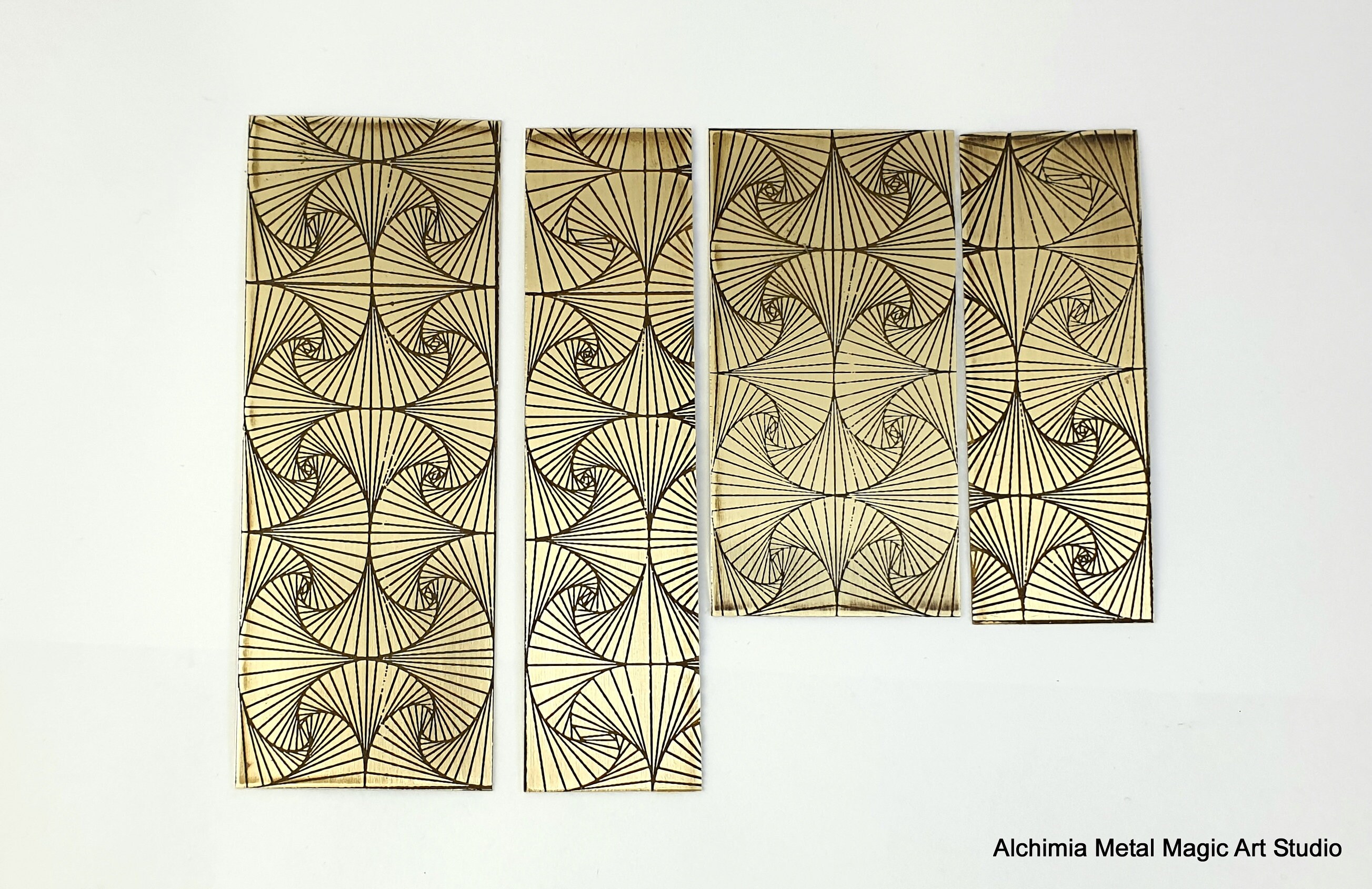 Etched Oxidized Brass Blank Geometric Pattern for Jewelry Handmade ...