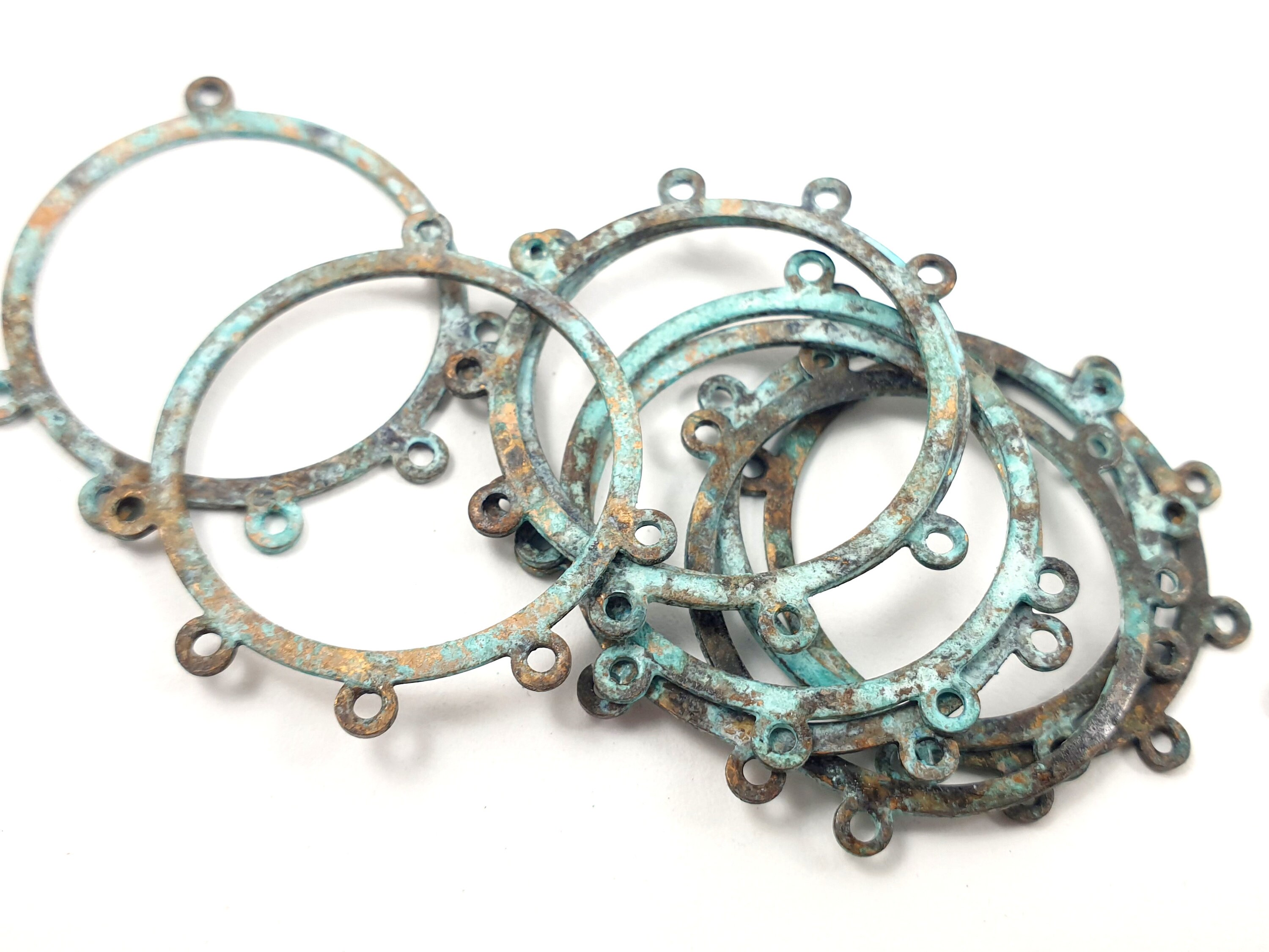 6ピース ラージイヤリングフープ 5ホール 真鍮製サークルフープ